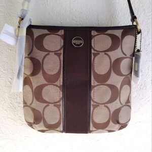 COACH F21905 SIGNATURE STRIPE DUFFLE SIGNATURE FABRIC WITH PATENT FABRIC TRIM